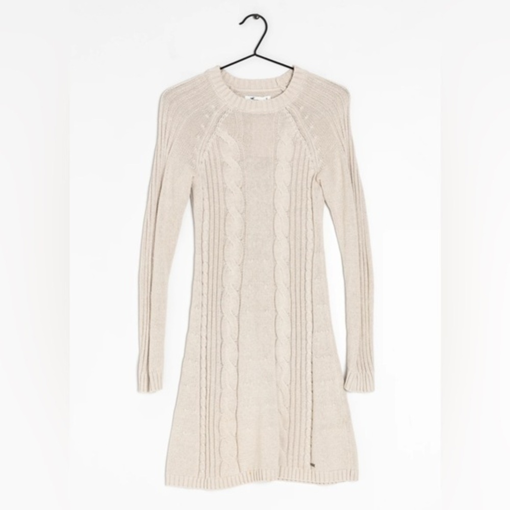 Hollister Women’s Beige Sweater Jumper Dress Y2K Size XS